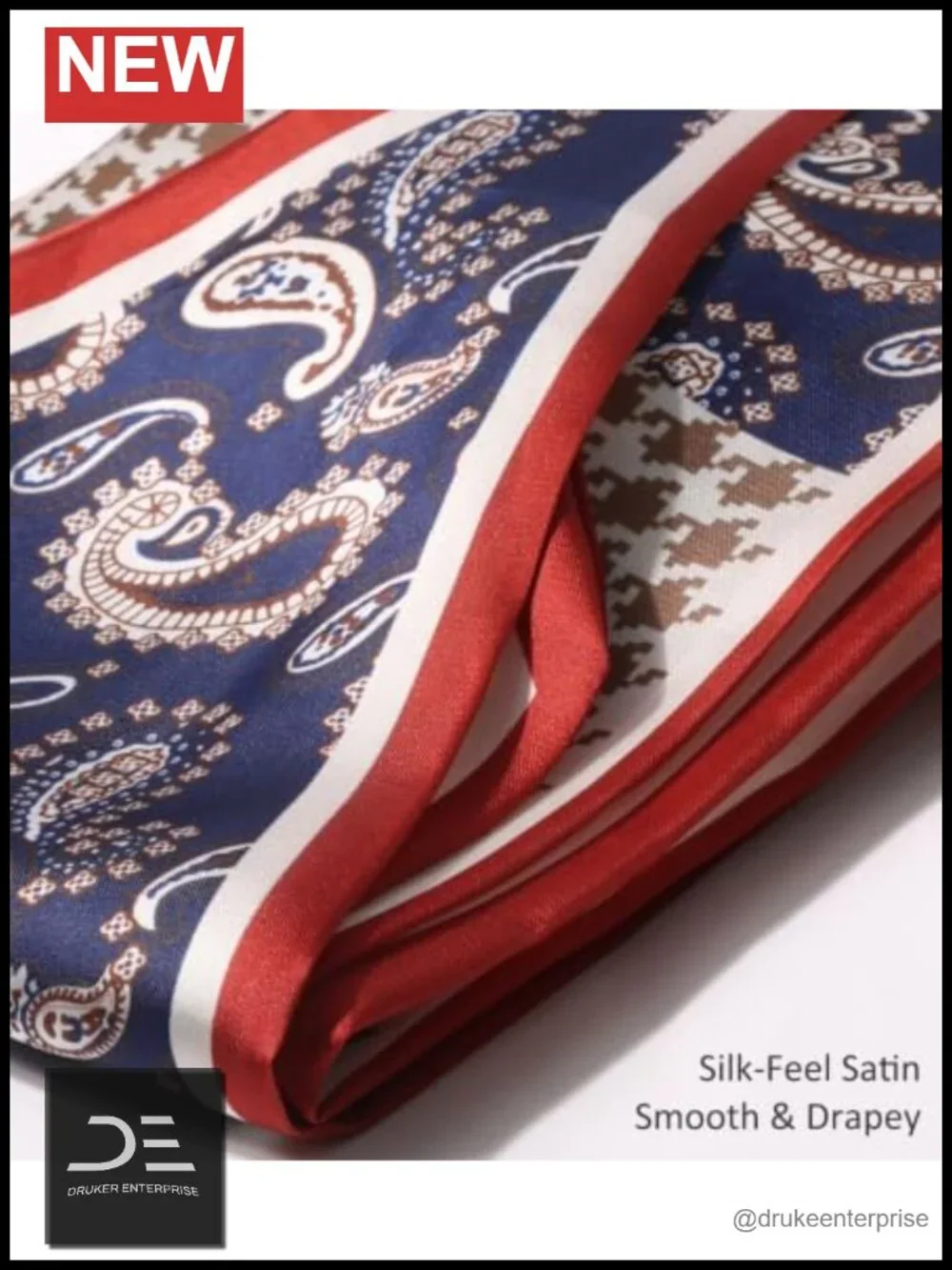 Satin Hair Scarf Long Thin Purse Scarf for Handbags